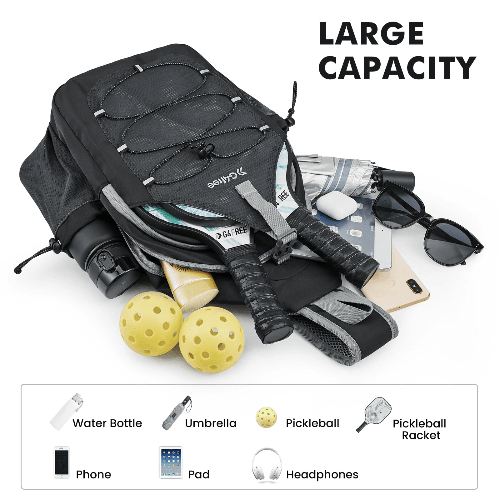 G4Free Pickleball Sling Bag for Women - Lightweight Crossbody Sports Bag