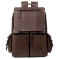 thumbnail image 5 of Bolso vintage para hombre, mochila de piel sintética para hombre, mochila de viaje de gran capacidad, bolso para ordenador, mochila doble, 5 of 5