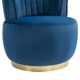 thumbnail image 6 of 360 Degree Velvet Fabric Swivel Chair, Modern Cuddle Barrel Club Armchair with Golden Metal Base,Accent Sofa Chairs with Wide Upholstered for Living Room Bedroom,  Navy, 6 of 8