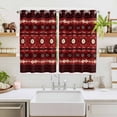 thumbnail image 2 of Red Black Boho Kitchen Curtains Window Panels, Vintage Ethnic Tribe Abstract Art Retro Insulated Window Treatment Curtain, Grommet Curtains for Bedroom/Living Room/Bathroom, 2 Piece 52"Wx63"L, 2 of 8