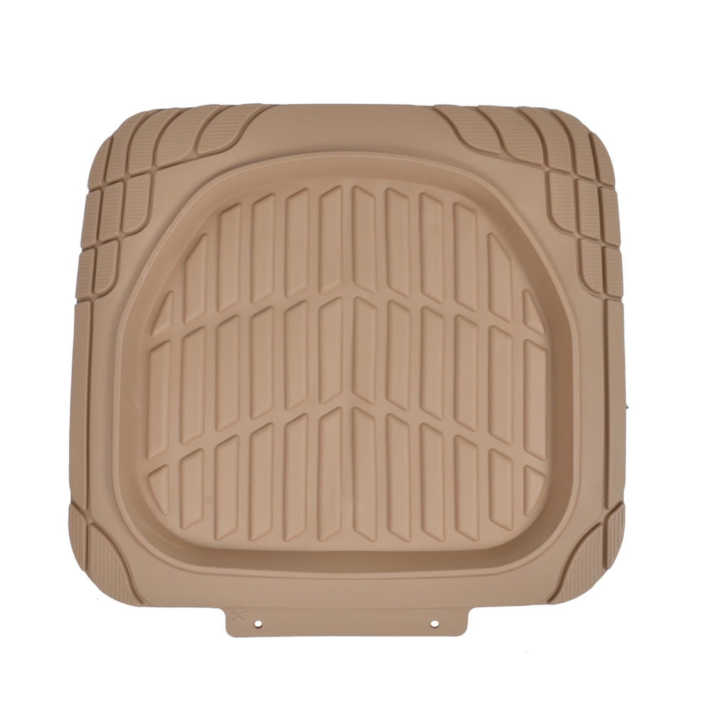 MotorTrend FlexTough Tortoise, Heavy-Duty Rubber Floor Mats for All Weather Protection, Deep Dish, Black