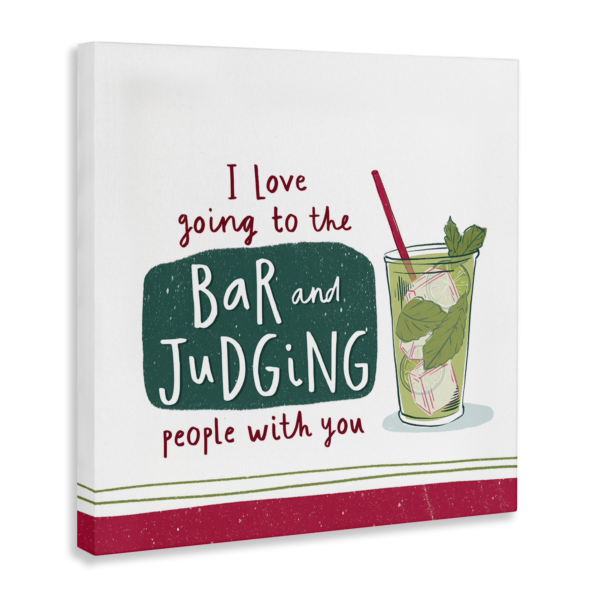 Stupell Industries Judging You Humor Food & Beverage Painting Wrapped Canvas Art Print Wall Art, 36 x 36