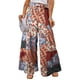 thumbnail image 1 of Pantalones de pierna ancha estampados Bloque de color con cordón de cintura alta Pantalones de pierna ancha de talla grande para mujer, 1 of 5