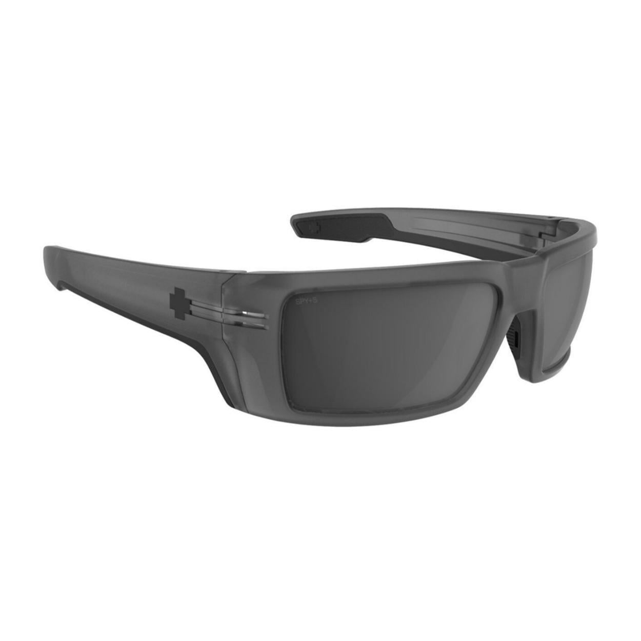 SPY Optic Rebar Smaller Edition ANSI Medium-Large Size Sunglasses with 100 Percent UV Protection (Matte Translucent Gunmetal and Happy Gray Gunmetal Spectra Mirror)