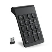 Cimetech Wireless Number Pads, 2.4G Portable Ergonomic Mini Numeric Keyboard with USB Receiver 18 Keys Office Calculating Numpad for Laptop, Notebook, Desktop, Computer, PC (Black)