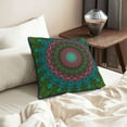 thumbnail image 6 of Velvet Decorative Throw Pillow Covers Set of 2, Soft Square Cushion Cover with Invisible Zipper Purple Spiral Mandela Printing, 18"x18", 6 of 7