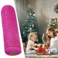 thumbnail image 2 of Hot Sale! Fdelink Atmosphere Ribbon Packaging Net Dark Pink Pp + Pink, Solid/ Metallic Mesh Roll Floral Craft Wedding Party Decorative Ribbon Roll, 1 Roll of Decorating Bagsparty Balloon, 2 of 3
