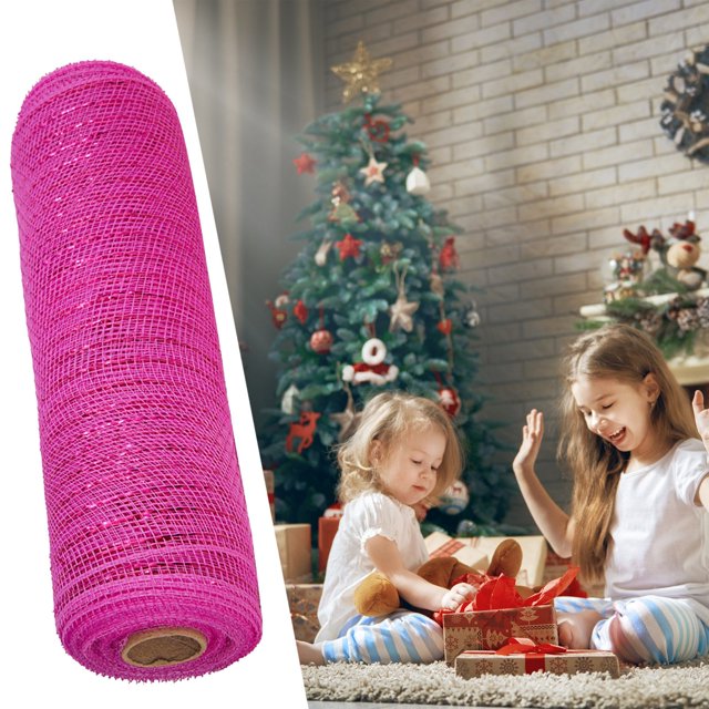 Meiiso Clearance Sales Today Deals Prime! Roll Decorative Bag, Solid Color/Metal Mesh Roll Floral Craft Wedding Party Decoration Ribbon Roll, Event & Party, 10.14*3.9*3.9In, 1 Roll of Decorating Bags