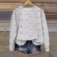 thumbnail image 1 of Qiopertar Mode de Noël Chandail en Molleton Décontracté à Manches Longues Col Rond Imprimé pour Femmes Blouse Offres de la Semaine Liquidation à Moins de 5$ jusqu'à 90 % de Réduction, 1 of 5
