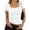 89#White, variant on Womens Short Sleeve Square Neck Basic T Shirts Slim Fit Crop Y2k Tee Light Gray XL