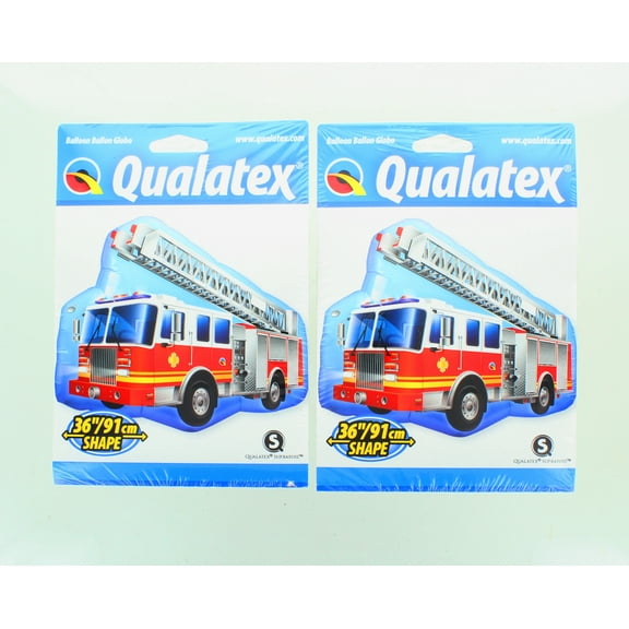 Lot of 2 XL 36" Fire Truck Super Shape Mylar Foil Balloon Birthday Party