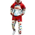 thumbnail image 4 of BdTemWBs Track Suits Mens Sweatsuits 2 Piece Set Christmas Print Hoodie and Sweatpants Jogging Suits for Men Casual Running Sweat Suit Sets (Red,L), 4 of 4