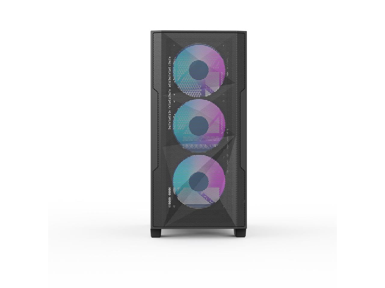 Rosewill FBM-X6 Black Micro ATX Mid Tower Case - Tempered Glass Side Panel, High Airflow, 4X PWM ARGB Fans, Dedicated Cable Routing Clips, Pre-Installed 650W 80+ Gold PSU