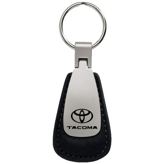 Toyota Tacoma Black Leather Teardrop Logo Key Chain Fob Ring Officially Licensed