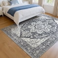 thumbnail image 5 of Toyoso 8x10 Large Persian Carpet - Vintage Charcoal & Slate Silicone Rug, 0.25" Low Pile Machine Washable Non-Slip Floor Cover for Dining Room, Pet Friendly Durable Artistic Indoor Rug, 5 of 9