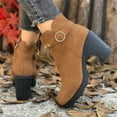 thumbnail image 4 of Women's Ankle Boots Chunky Low Heel Chelsea Booties Comfortable Casual Fall Winter Slip on Elastic Fall Short Work Boots, 4 of 8