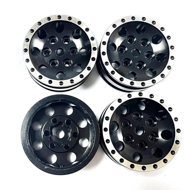 Llantas de Metal Ounissouiy RCGOFOLLOW 4x a prueba de golpes aleación de aluminio 1/24 Rc Axial SCX24