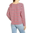 thumbnail image 3 of Langwyqu Womens Casual Crew Neck Striped Long Sleeve T Shirt Basic Tunic Tops, 3 of 5