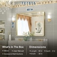thumbnail image 4 of Tetote  Modern Metal Frame Wall Mounted Bathroom Vanity Mirror 48x36 - Gold, 4 of 7
