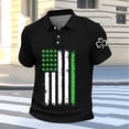 thumbnail image 4 of Ceisia Men's St. Patrick's Day Polo Shirt Collection | Shamrock American Flag Print | Casual Short Sleeve Collared Tops Gift, 4 of 5