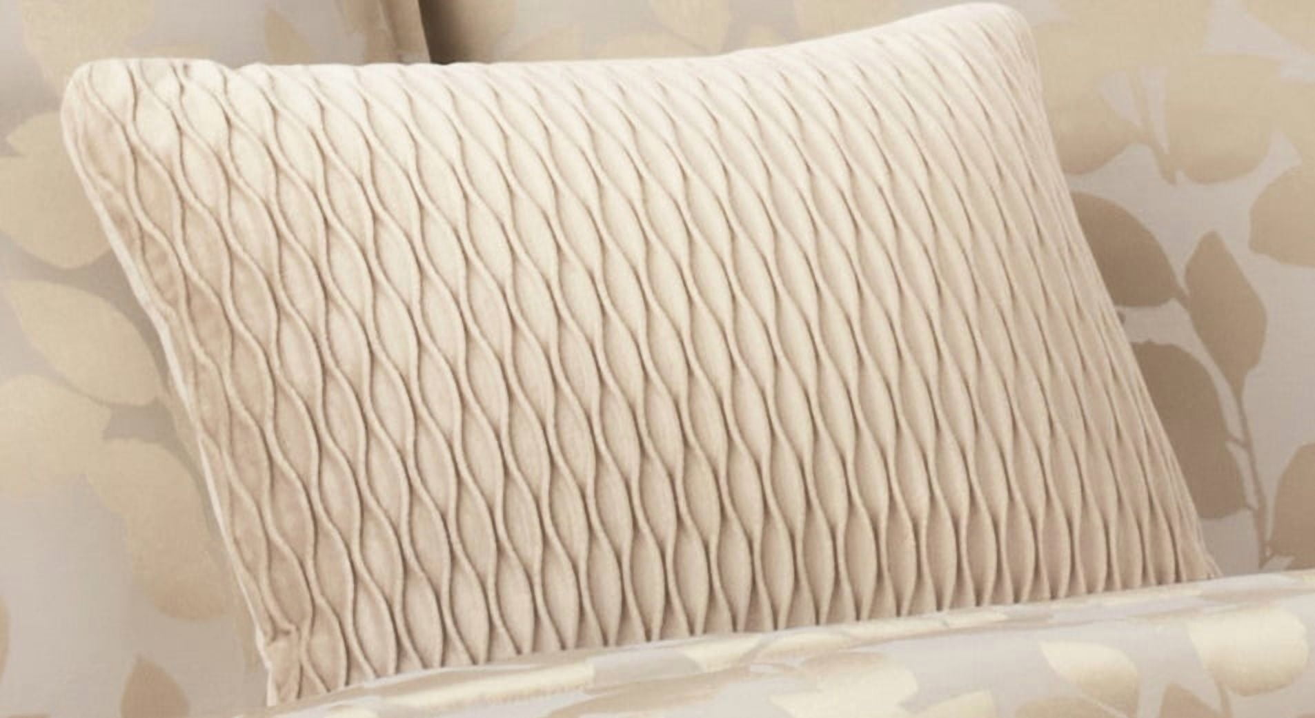 5-Piece Lux Jacquard Comforter Set in Beige & Gold, Queen