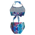 thumbnail image 2 of Alvivi Girls Two Piece Swimsuit Halter Crop Tank Top with Bottoms Summer Seaside Swimwear Blue&Red 8-10, 2 of 7