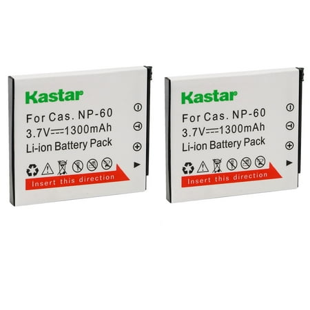 Image of Kastar 2-Pack Battery CNP-60 Replacement for Casio Exilim Zoom EX-Z80BK Exilim Zoom EX-Z80GN Exilim Zoom EX-Z80PK Exilim Zoom EX-Z80SR Exilim Zoom EX-Z80VP Camera