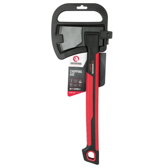 INTERTOOL 18” Hatchet for Camping and Chopping with Shock Absorbing MAX Grip Handle and Sheath HT08-0292