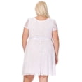 thumbnail image 3 of Women's Plus Size Lace Short Sleeve Party Midi Dress, 3 of 6