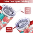 thumbnail image 5 of 40oz Cute Ocean Life Turtle Stainless Steel Flip Straw Tumbler Spill Proof Travel Cup Double Wall Vacuum Insulated Coffee Mug with Top Handle, 5 of 6