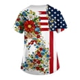 thumbnail image 4 of Womens 250th Anniversary USA Scrub Tops Loose V Neck Red White and Blue Print Scrubs Short Sleeve 4th of July Patriotic Scrub Shirts Medical Nurse Uniform Nursing Workwear with Pockets Red 3XL, 4 of 4
