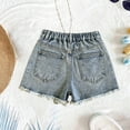 thumbnail image 6 of Girls Ripped Jean Shorts Vintage Straight Leg Denim Shorts Frayed Hem Cute Denim Shorts Streetwear Jean Shorts Ripped, 6 of 8