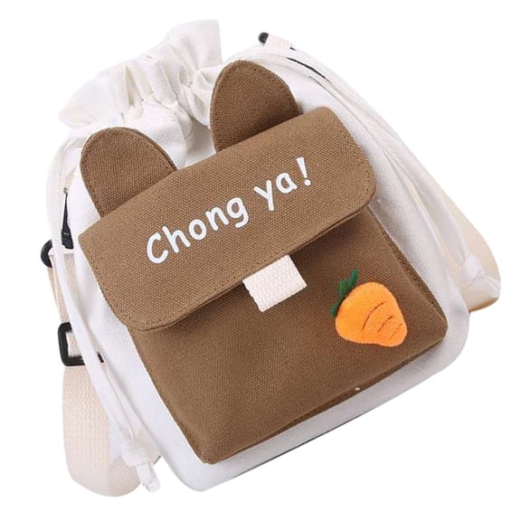 NICERIO Canvas Lady Crossbody Bag Khaki Shoulder Purse Comfortable Fashionable Everyday Use