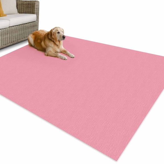 Outdoor Rug 6x9 ft Pink Waterproof Outdoor Patio Rug Mat Non Slip Outside Area Rugs Carpet for RV,Camping,Porch,Deck,Pool,Balconybackyard,Solid Color