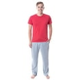 thumbnail image 4 of Intimo Men's 2 Piece Pajama Set Cotton/Poly Blend Jersey Knit Lounge Pants With Soft T-Shirt Top, 4 of 4