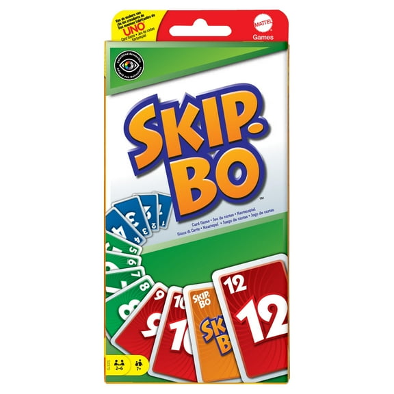 Mattel Games, Skip-BO Card MMF7 Games for Ages  7, Card sequencying Family Game from UNO Creators, 52370, Display