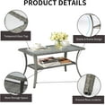 thumbnail image 4 of QISHENSHUI Outdoor Coffee Table with Storage Wicker Patio Coffee Table, Tempered Glass Top Coffee Table for Patio Outside Balcony Porch Deck (Grey), 4 of 8
