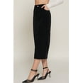 thumbnail image 4 of FashionStream Women's Relaxed Fit Corduroy Pencil Skirt Black, 4 of 5
