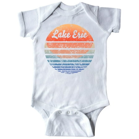 

Inktastic Lake Erie Distressed Retro Sunset Gift Baby Boy or Baby Girl Bodysuit