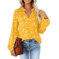 thumbnail image 1 of Womens Long Sleeve Shirts Dot Print Summer 2026 Tops Dressy Casual V-Neck Blouses, 1 of 4