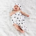 thumbnail image 4 of Little Star Organic Terry Cloth Hooded Bath Towel, 2 Pack, White-Black, 4 of 6