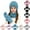 Blue, variant on Winter Set with Matching Pattern Knit Beanie Scarf Gloves Coordinated Style Effortlessly Scarf a Hat Gloves
