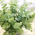 thumbnail image 3 of 4 hojas artificiales de eucalipto, follaje de plantas falsas para el hogar, jardín, oficina, decoración de boda, 3 of 5