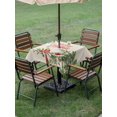 thumbnail image 3 of Outdoor Tablecloth with Umbrella Hole and Zipper, Christmas Cardinal Square Table Cloth 60x60 Inch Waterproof Tablecloth, Xmas Winter Pine Flower Berry on Linen Picnic Table Cover for Patio Camping, 3 of 7