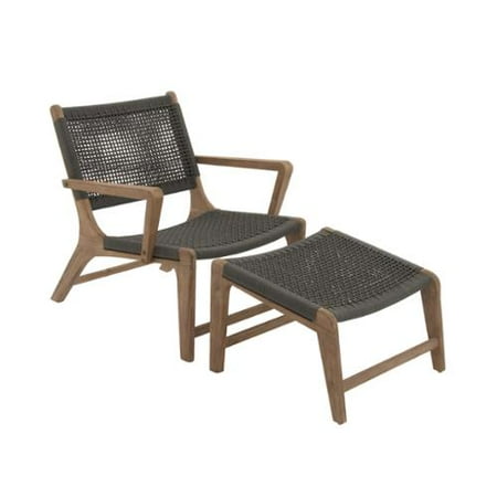 Studio 350 Comfortable Wood Rope Outdoor Chair With Footrest Studio 350 Comfortable Wood Rope Outdoor Chair With Footrest