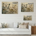 thumbnail image 4 of Designart "Taupe Butterfly Moment Of Fortune" Animals Print on Natural Pine Wood, 4 of 5