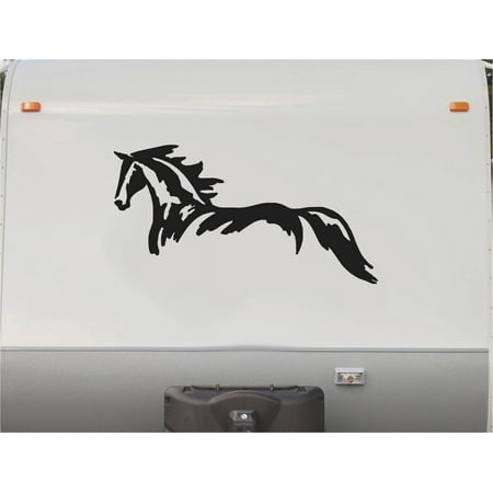 Equestrian Horseback Riding Horse Trailer Vinyl Decals Enclosed Trailer Stickers Graphics Mural 231