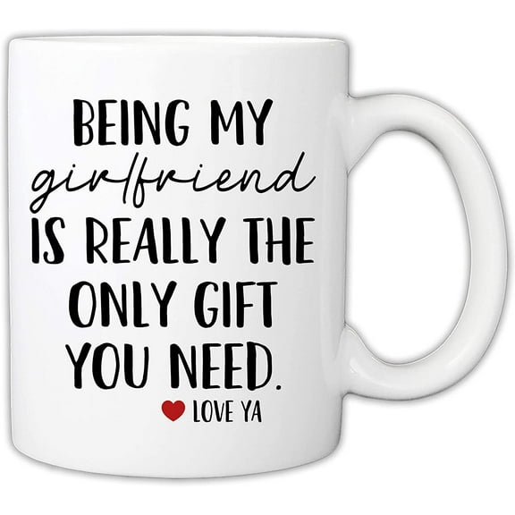 Funny Mugs For Girlfriend - Being My Girlfriend Is Really The Only Gift You Need 11 Ounce Novelty Coffee Mug (Girlfriend)
