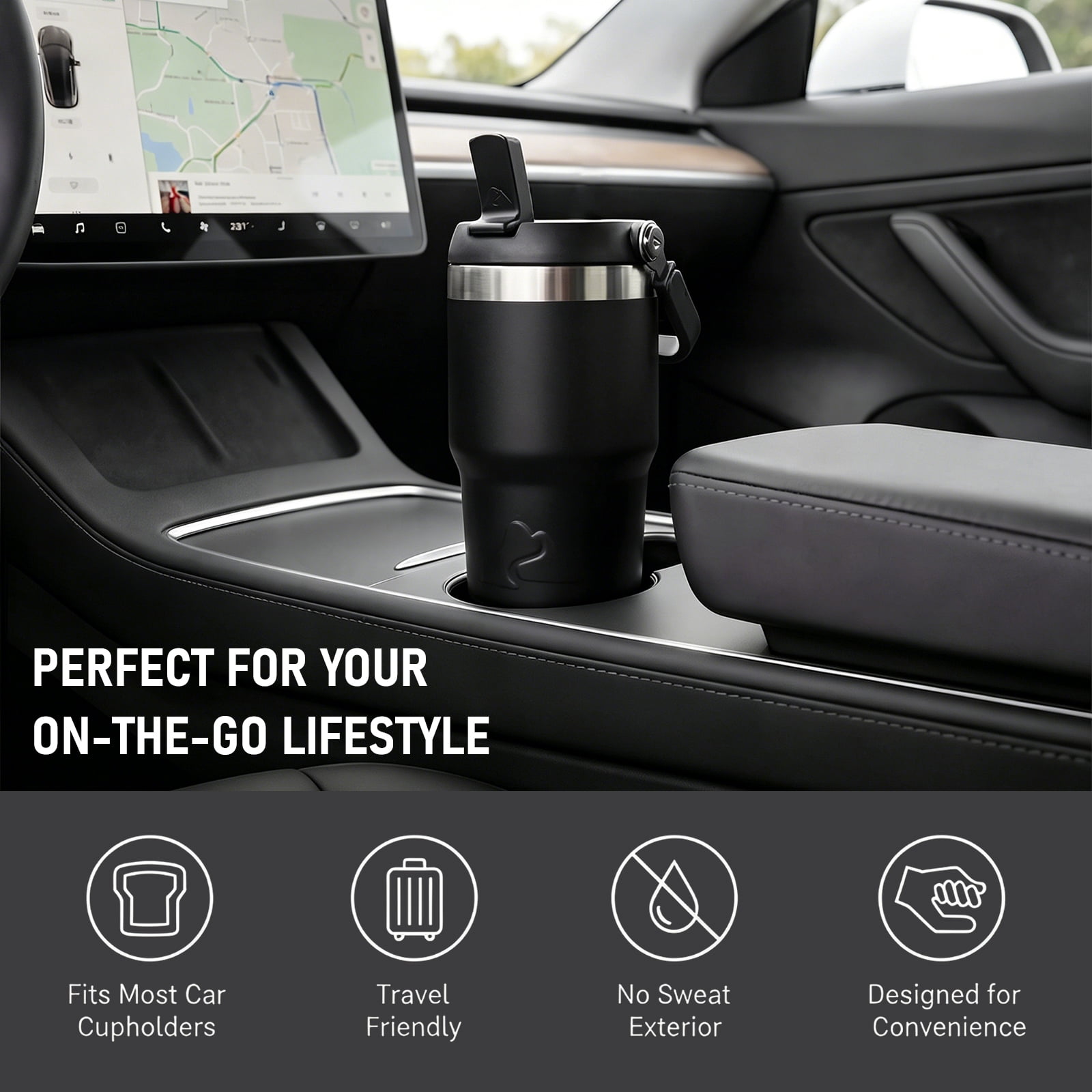 Ozark Trail 18 oz Stainless Steel Insulated Swivel Tumbler, Black