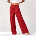 thumbnail image 5 of SBYOJLPB Women's Solid Color Pants Loose Comfortable High-waisted Casual Wide-leg Trousers, 5 of 5